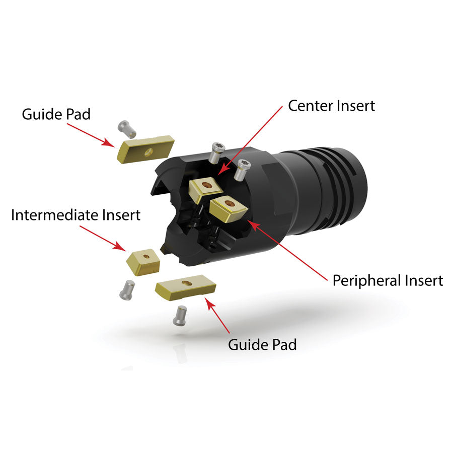 DIRECTDEX INTERMEDIATE INSERT WITH TES COAT FOR LONG CHIP-FORMING HEAT RESISTANT ALLOYS (35-54.99MM HEADS)